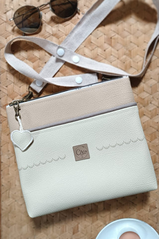 Sac Pochette Simili cuir Beige