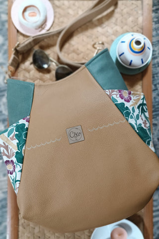 Sac Tulipe Camel - vert - végétal