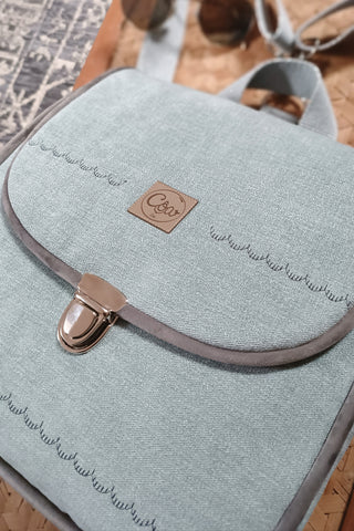 CôaDos Mini - Sac à dos - Suédine Chinée ciel