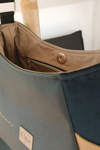 Sac Tulipe Noir et camel - Collection Classy Blackie