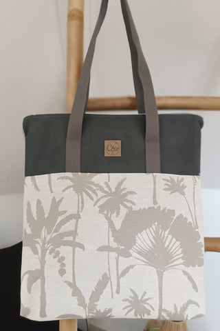 Grand Zippé Palmiers gris