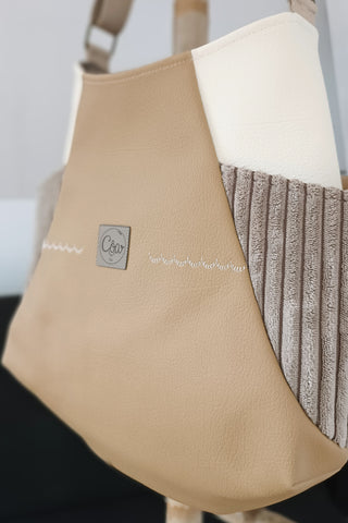 Sac Tulipe camel et beige
