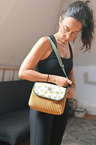 Rabat Mini - velours jaune et citrons