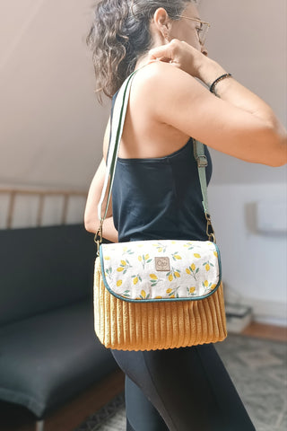 Rabat Mini - velours jaune et citrons