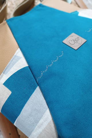 Sac Tulipe. Formes turquoise camel