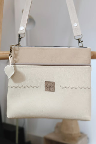 Sac Pochette Simili cuir Beige
