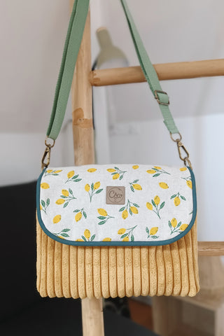 Rabat Mini - velours jaune et citrons