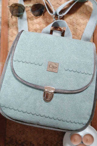 CôaDos Mini - Sac à dos - Suédine Chinée ciel