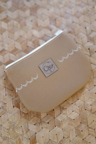Porte monnaie zippé à rabat - Format Maxi - Palmiers camel