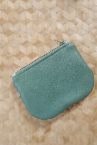 Porte monnaie zippé à rabat - Format Maxi - Citron. Poche velours