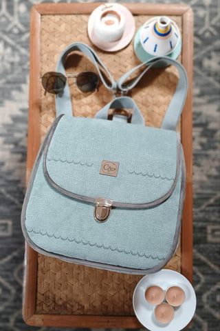 CôaDos Mini - Sac à dos - Suédine Chinée ciel